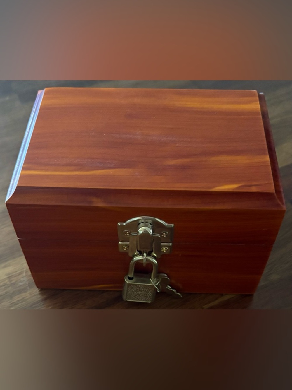 Solid Wood Cedar Keepsake Lock Box With Keys
